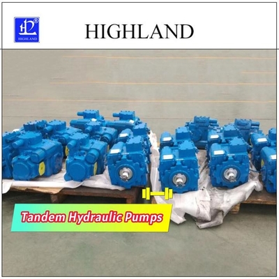 المضخات الهيدروليكية الترادفية ذات السرعة المقدرة 2500r / Min مع التحكم في الضغط والتدفق 110cc / R + 110cc / R