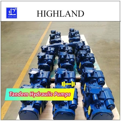 المضخات الهيدروليكية الترادفية ذات السرعة المقدرة 2500r / Min مع التحكم في الضغط والتدفق 110cc / R + 110cc / R